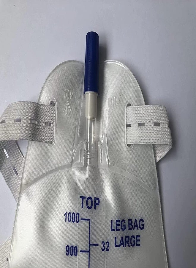 Lifevv 4 Pack Easy-Tap Leg Bag, Urinary Drainage Bag, 32 oz, Anti-Reflux Valve,T-Tap Drain,Cloth Straps - Image 2